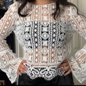 crochet beach bell arm top